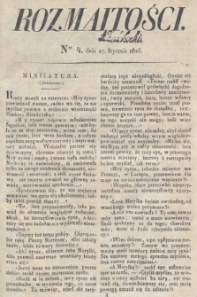 Rozmaitości : oddział literacki Gazety Lwowskiej. 1826, nr 4