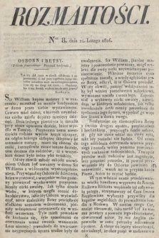 Rozmaitości : oddział literacki Gazety Lwowskiej. 1826, nr 8