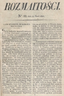 Rozmaitości : oddział literacki Gazety Lwowskiej. 1826, nr 12