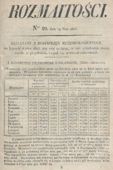 Rozmaitości : oddział literacki Gazety Lwowskiej. 1826, nr 20