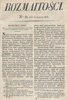 Rozmaitości : oddział literacki Gazety Lwowskiej. 1826, nr 26