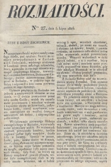 Rozmaitości : oddział literacki Gazety Lwowskiej. 1826, nr 27