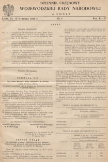 Dziennik Urzędowy Wojewódzkiej Rady Narodowej w Łodzi. 1964, nr 4