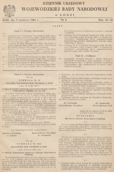 Dziennik Urzędowy Wojewódzkiej Rady Narodowej w Łodzi. 1964, nr 6