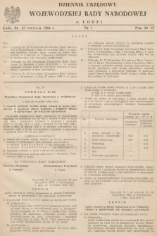 Dziennik Urzędowy Wojewódzkiej Rady Narodowej w Łodzi. 1964, nr 7
