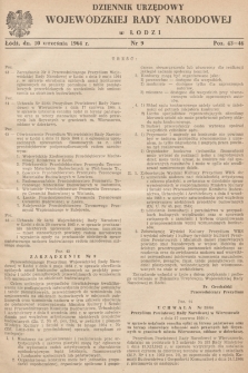 Dziennik Urzędowy Wojewódzkiej Rady Narodowej w Łodzi. 1964, nr 9