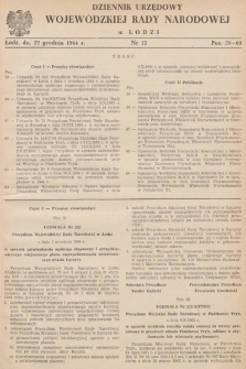 Dziennik Urzędowy Wojewódzkiej Rady Narodowej w Łodzi. 1964, nr 12