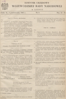 Dziennik Urzędowy Wojewódzkiej Rady Narodowej w Łodzi. 1965, nr 9