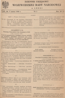 Dziennik Urzędowy Wojewódzkiej Rady Narodowej w Łodzi. 1966, nr 2