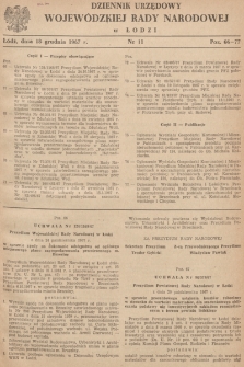 Dziennik Urzędowy Wojewódzkiej Rady Narodowej w Łodzi. 1967, nr 11