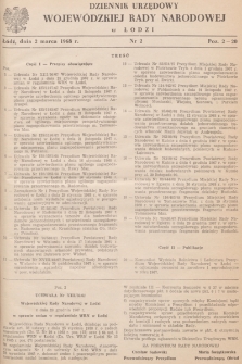 Dziennik Urzędowy Wojewódzkiej Rady Narodowej w Łodzi. 1968, nr 2