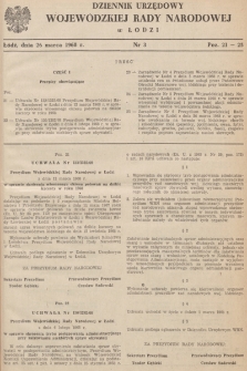 Dziennik Urzędowy Wojewódzkiej Rady Narodowej w Łodzi. 1968, nr 3
