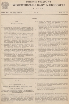 Dziennik Urzędowy Wojewódzkiej Rady Narodowej w Łodzi. 1968, nr 5