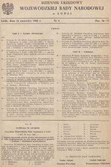 Dziennik Urzędowy Wojewódzkiej Rady Narodowej w Łodzi. 1968, nr 6