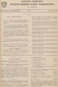 Dziennik Urzędowy Wojewódzkiej Rady Narodowej w Łodzi. 1968, nr 7