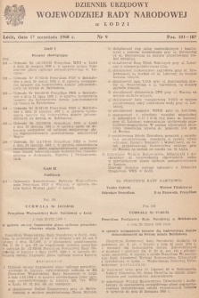Dziennik Urzędowy Wojewódzkiej Rady Narodowej w Łodzi. 1968, nr 9