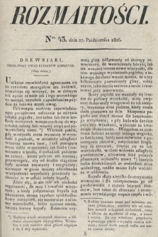 Rozmaitości : oddział literacki Gazety Lwowskiej. 1826, nr 43