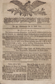 Schlesische privilegirte Zeitung. 1817, No. 49 (26 April) + dod.