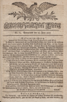Schlesische privilegirte Zeitung. 1817, No. 72 (21 Juni) + dod.