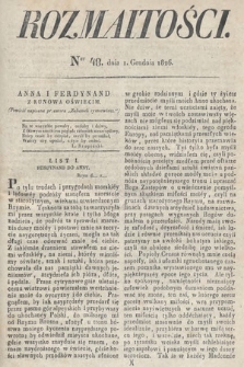 Rozmaitości : oddział literacki Gazety Lwowskiej. 1826, nr 48