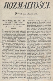 Rozmaitości : oddział literacki Gazety Lwowskiej. 1826, nr 49