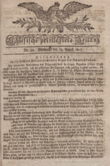 Schlesische privilegirte Zeitung. 1817, No. 95 (13 August) + dod.