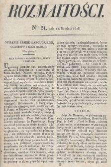 Rozmaitości : oddział literacki Gazety Lwowskiej. 1826, nr 51