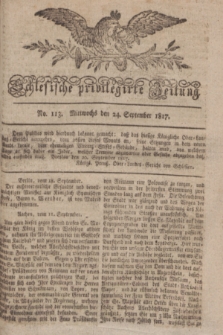 Schlesische privilegirte Zeitung. 1817, No. 113 (24 September) + dod.