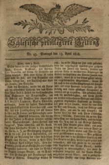 Schlesische privilegirte Zeitung. 1818, No. 43 (13 April) + dod. + wkładka