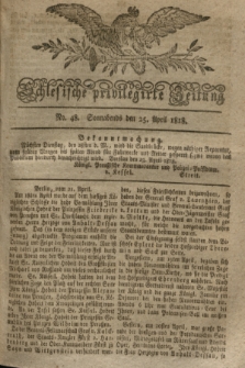 Schlesische privilegirte Zeitung. 1818, No. 48 (25 April) + dod.
