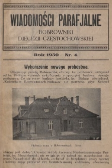 Wiadomości Parafjalne : Bobrowniki Diecezji Częstochowskiej. 1930, nr 4