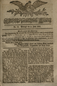 Schlesische privilegirte Zeitung. 1818, No. 66 (8 Juni) + dod. + wkładka