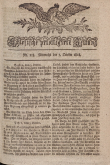 Schlesische privilegirte Zeitung. 1818, No. 118 (7 October) + dod.