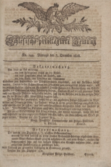 Schlesische privilegirte Zeitung. 1818, No. 144 (7 December) + dod.