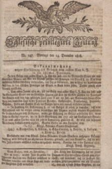 Schlesische privilegirte Zeitung. 1818, No. 147 (14 December) + dod.