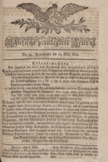 Schlesische privilegirte Zeitung. 1819, No. 34 (20 März) + dod.