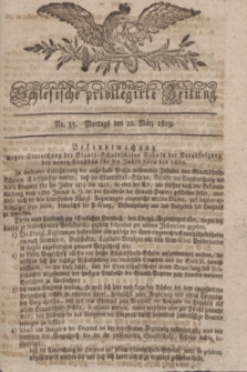 Schlesische privilegirte Zeitung. 1819, No. 35 (22 März) + dod.
