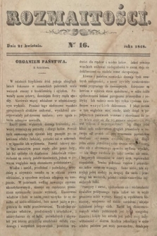 Rozmaitości : pismo dodatkowe do Gazety Lwowskiej. 1848, nr 16