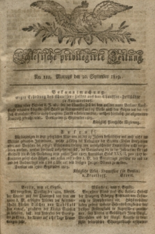 Schlesische privilegirte Zeitung. 1819, No. 111 (20 September) + dod.