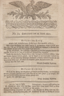Privilegirte Schlesische Zeitung. 1820, No. 51 (29 April) + dod.