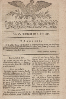 Privilegirte Schlesische Zeitung. 1820, No. 53 (3 Mai) + dod.