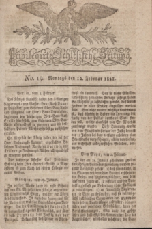 Privilegirte Schlesische Zeitung. 1821, No. 19 (12 Februar) + dod.