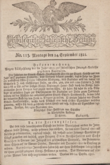 Privilegirte Schlesische Zeitung. 1821, No. 113 (24 September) + dod.