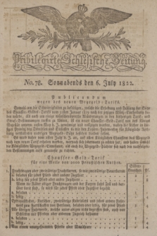 Privilegirte Schlesische Zeitung. 1822, No. 78 (6 July) + dod.