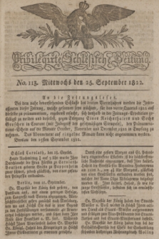 Privilegirte Schlesische Zeitung. 1822, No. 113 (25 September) + dod.