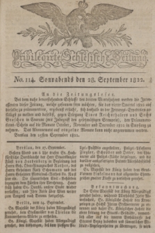 Privilegirte Schlesische Zeitung. 1822, No. 114 (28 September) + dod.