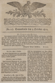 Privilegirte Schlesische Zeitung. 1822, No. 117 (5 October) + dod.