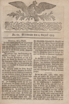 Privilegirte Schlesische Zeitung. 1823, No. 92 (6 August) + dod.