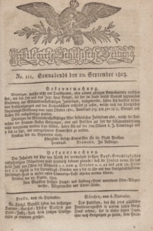 Privilegirte Schlesische Zeitung. 1823, No. 111 (20 September) + dod.