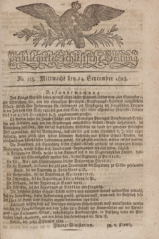 Privilegirte Schlesische Zeitung. 1823, No. 113 (24 September) + dod.
